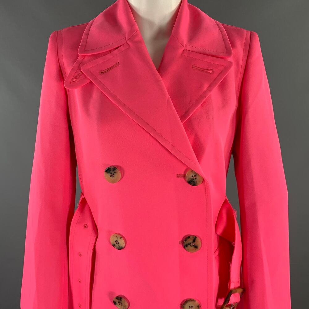 GOLDEN GOOSE Size S Pink Polyester Trench Coat - Picture 2 of 11